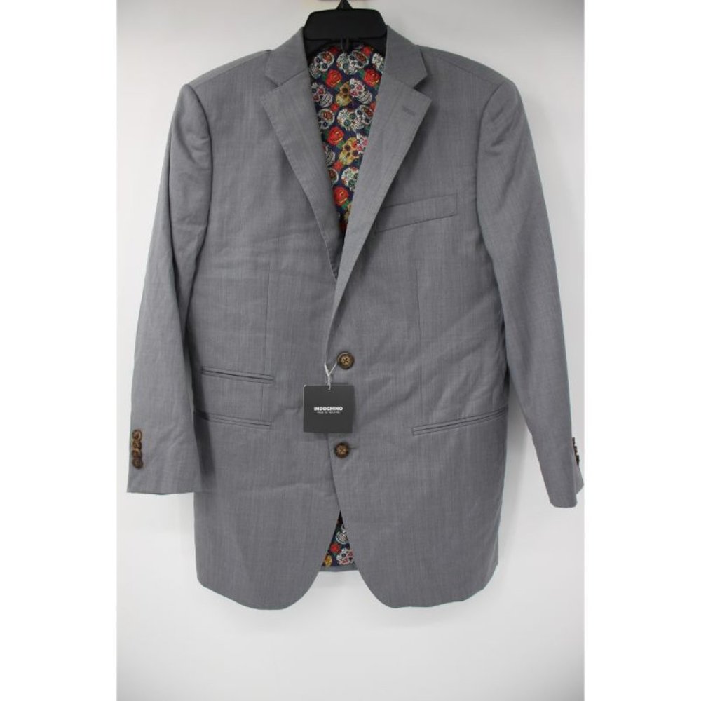 NWT‎ indochino mens 38-40 Made to measure wool sport coat gray two button vented